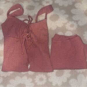 Rust Textured Two-Piece Set